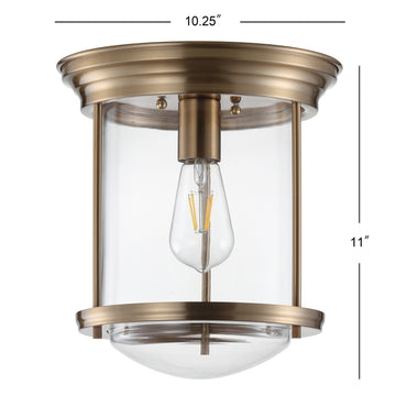 Savannah 10.25" Metal/Glass LED Flush Mount - JONATHAN Y